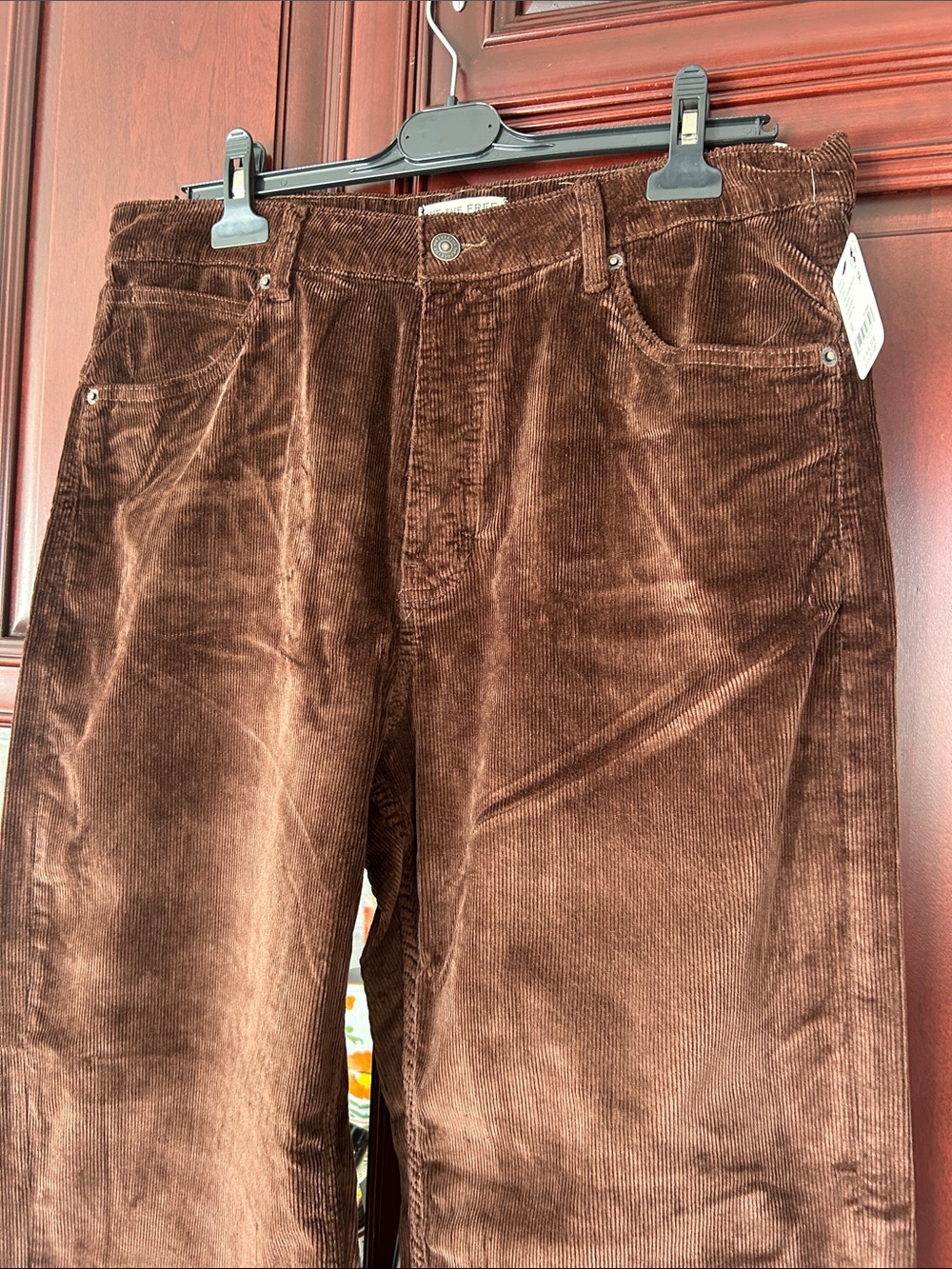 FREE PEOPLE Deep Trance Boyfriend Cord Pant in shaved chocolate size 30 - Picture 6 of 9
